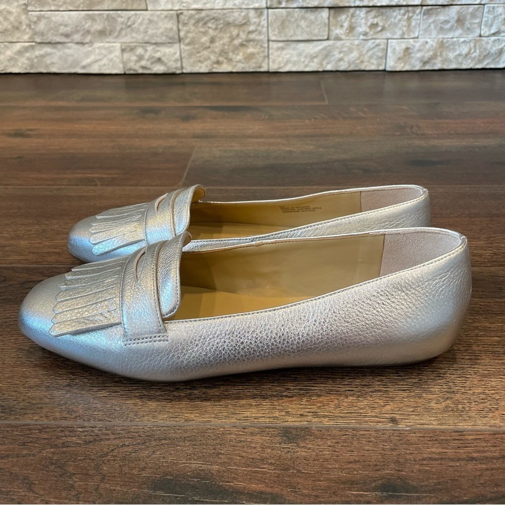 Talbots Metallic Leather Loafers Size 6 - Picture 6 of 6